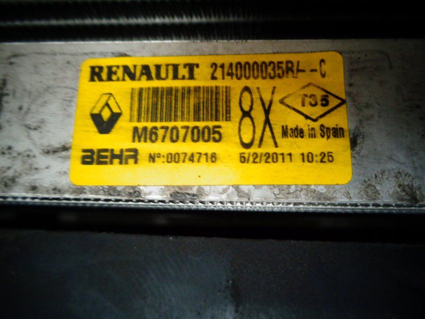 CONJUNTO DE 3 RADIADORES Y ELECTRO VENTILADOR RENAULT LAGUNA III 2011 2.0dci 180cv Ref. 144960001R / 214000035R / 921100002R