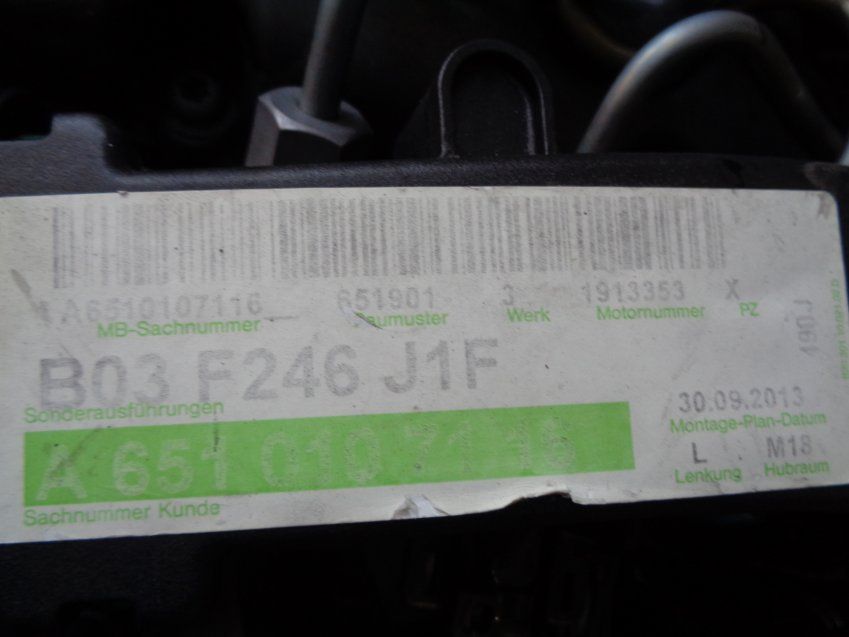 MOTOR MERCEDES CLASE A 2014 200cdi W176 91