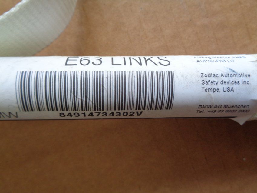 AIRBAG CORTINA BMW SERIE 6 2008 E63 Ref. 85914734402Z / 84914734302V