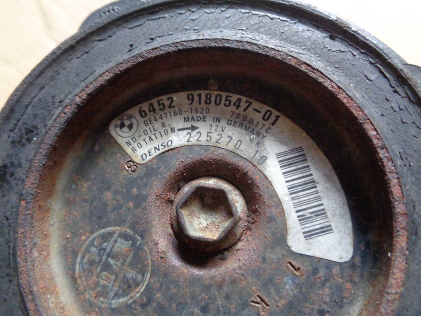 COMPRESOR AC BMW SERIE 6 2008 635d E63 140.000Kms MARCA DENSO ref. 6452 9180547 01