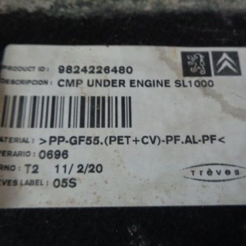 CUBRE CARTER PEUGEOT 2008 II 2020 1200 Gasolina 130cv 16