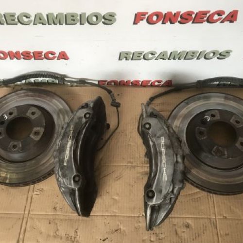 DISCOS Y PINZAS FRENO DELANTEROS PORSCHE CAYENNE 2010 3.0d 92A Discos 350mm Pinzas Brembo 6 Pistones Ref. 7PP615123