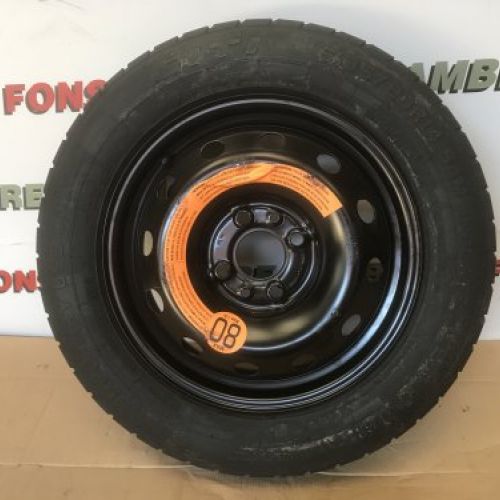 GALLETA NUEVA FIAT 500C 2017 CON KIT HERRAMIENTAS Y GATO EN SOPORTE ORIGINAL NEUMATICO S135/80 R14 84M